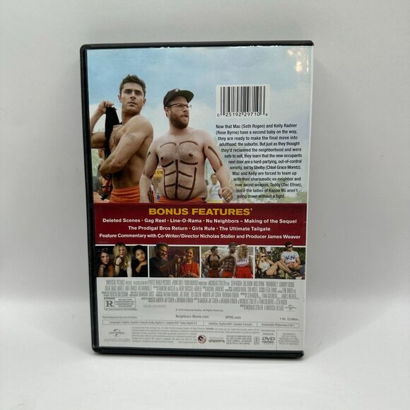 Neighbors 2 DVD 2016 Seth Rogen Zac Efron Rose Byrne R Universal Pictures - Picture 3 of 4